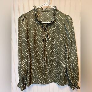 Olive Polka Dot Women's Top